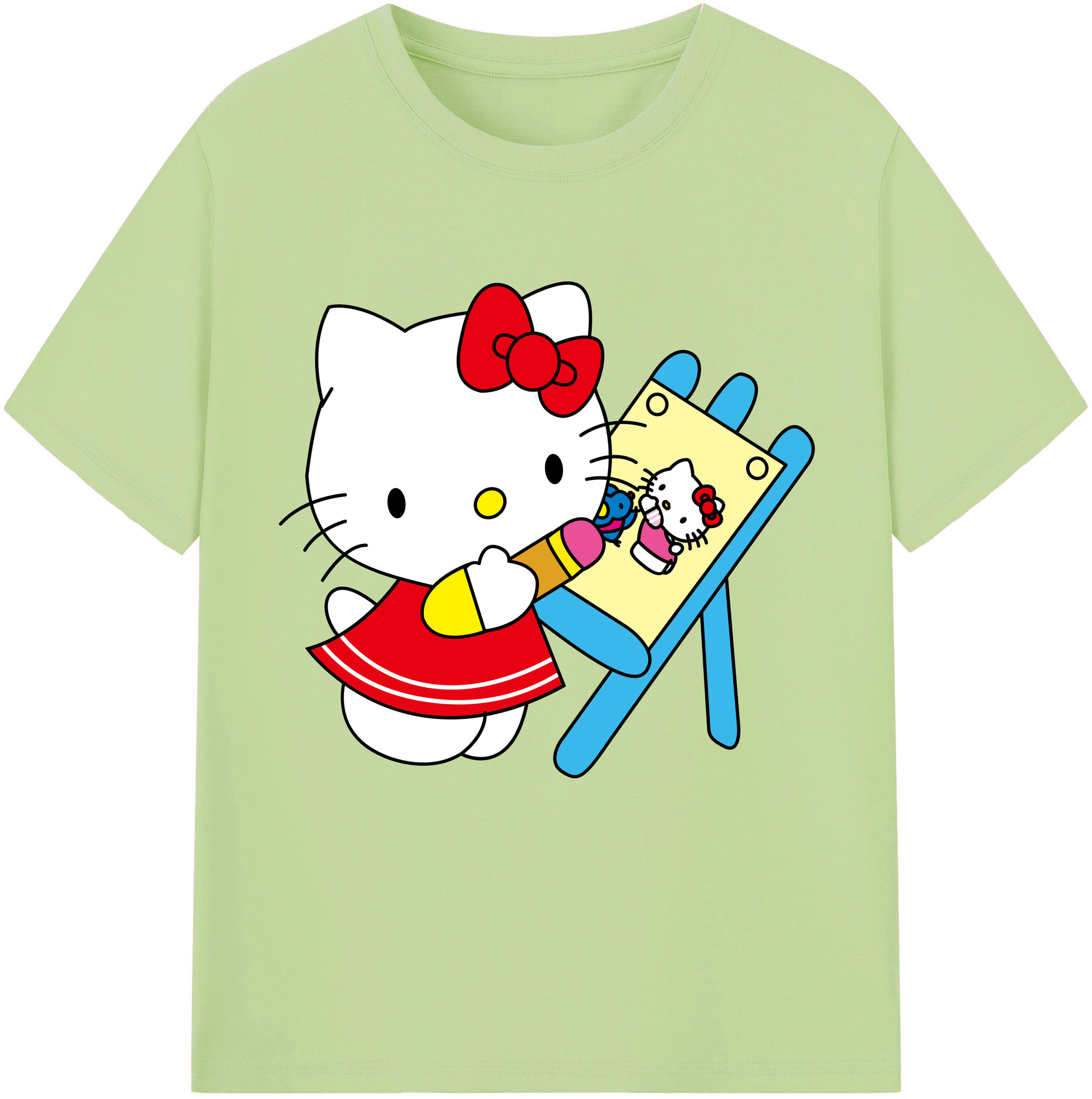 （画像用） Hello Kitty ハローキティ 綿100％半袖Tシャツ（フロントプリント）